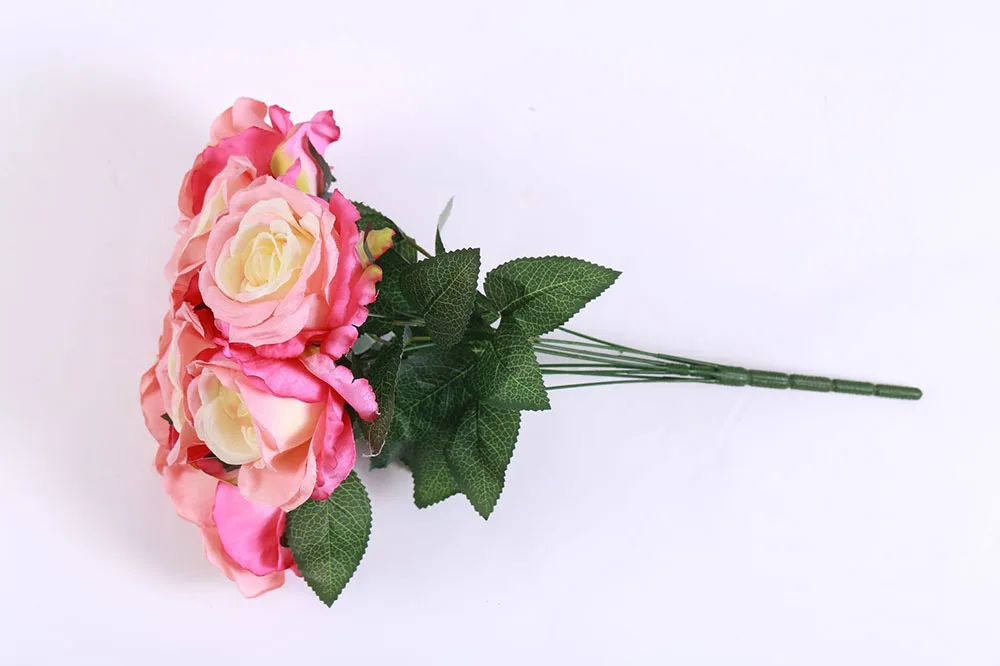 1 Bunch Artificial Rose silk French Floral Bouquet Fake Flower Arrange Table Daisy Wedding Flowers Decor Party accessory Flores-16