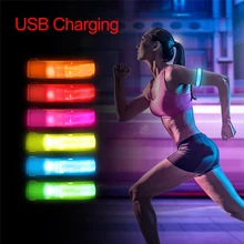 Светоотражающий ремень безопасности с зарядкой от usb, повязка на руку для ночного бега, спорта на открытом воздухе, ночного бега, велоспорта, бега, нарукавника, светящаяся повязка на руку