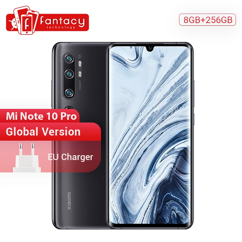 Глобальная версия Xiaomi Mi Note 10 Pro 8 ГБ ОЗУ 256 Гб ПЗУ 730 МП пента камера Snapdragon 6,47G Восьмиядерный мобильный телефон изогнутый экран
