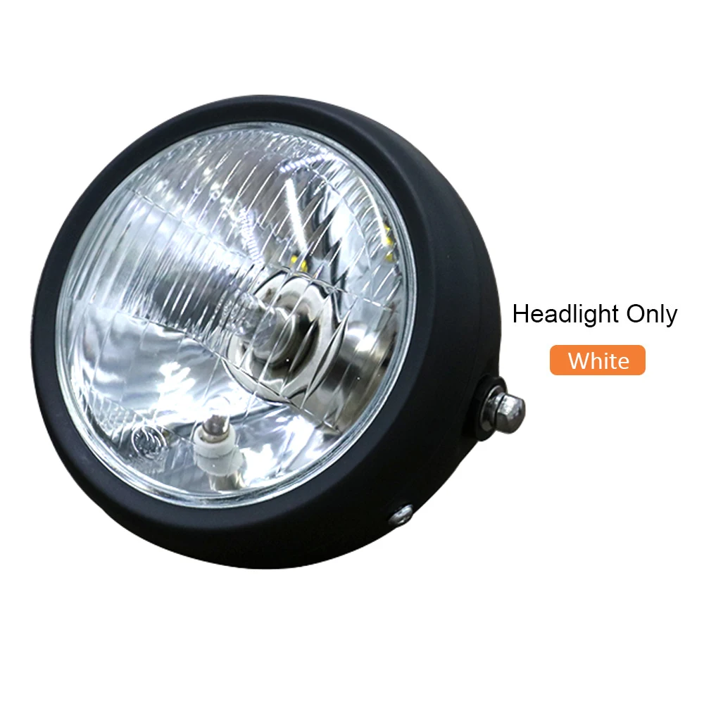 Headlight Only 6,5 дюймов мотоциклетный головной светильник с кронштейном для гриля, дальнего и ближнего света, мотоциклетный противотуманный светильник, лампа для мотоцикла, лампа для мотоцикла, для Sportster, кафе, Racer Bobber - Цвет: Headlight Only