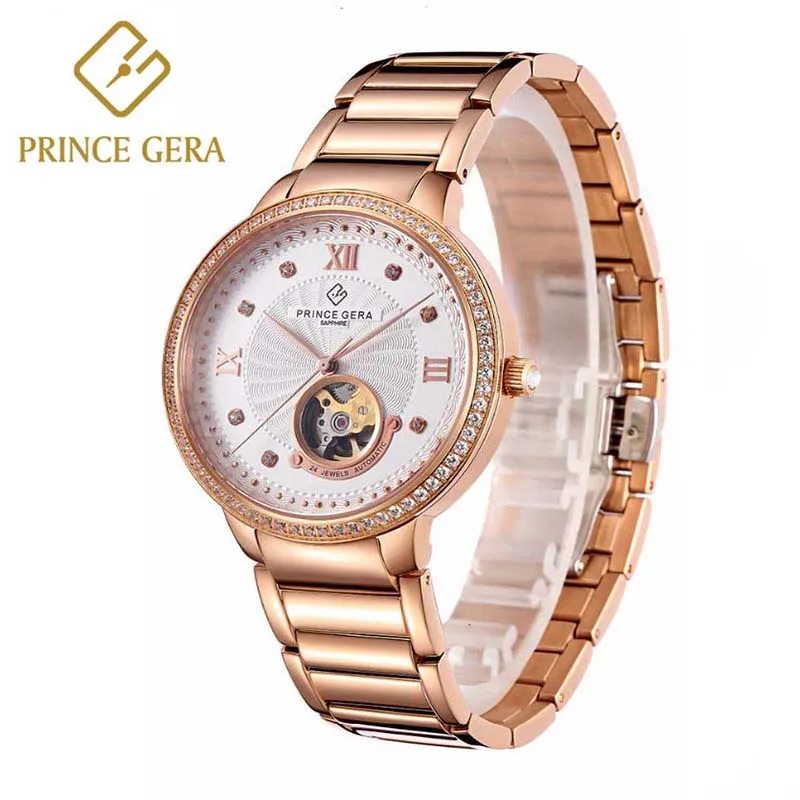 

Women's Automatic Watches Luxury Clock Female Skeleton Watches Dial Shining Diamond Watch Elegant Roleable Clock Wrist Watches