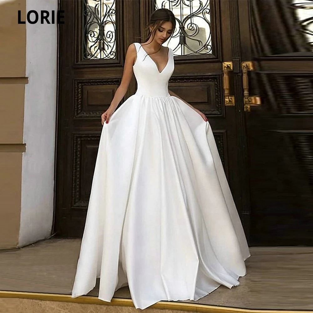 satin beach wedding dresses