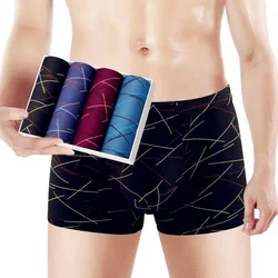 4pcs Men Underwear Boxer Cotton Male Under Wear Breathable Solid Boxershorts Men Boxers Underpants Comfortable Print Briefs