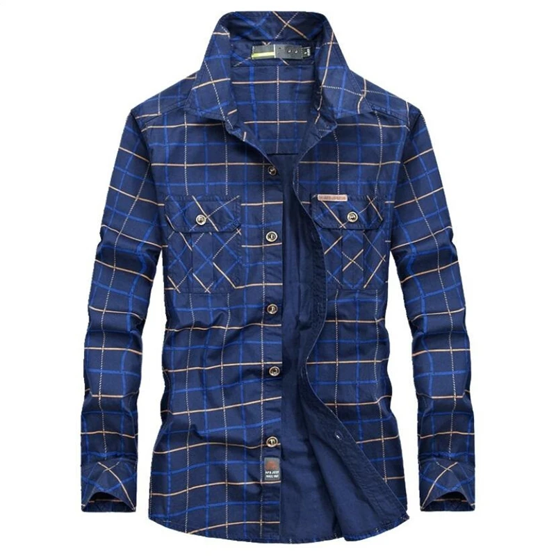 

Brand Men Plaid Shirt Casual Slim Long Sleeve Shirt Spring Autumn Turn Down Collar Cotton Dress Shirts Camisa Social Masculina