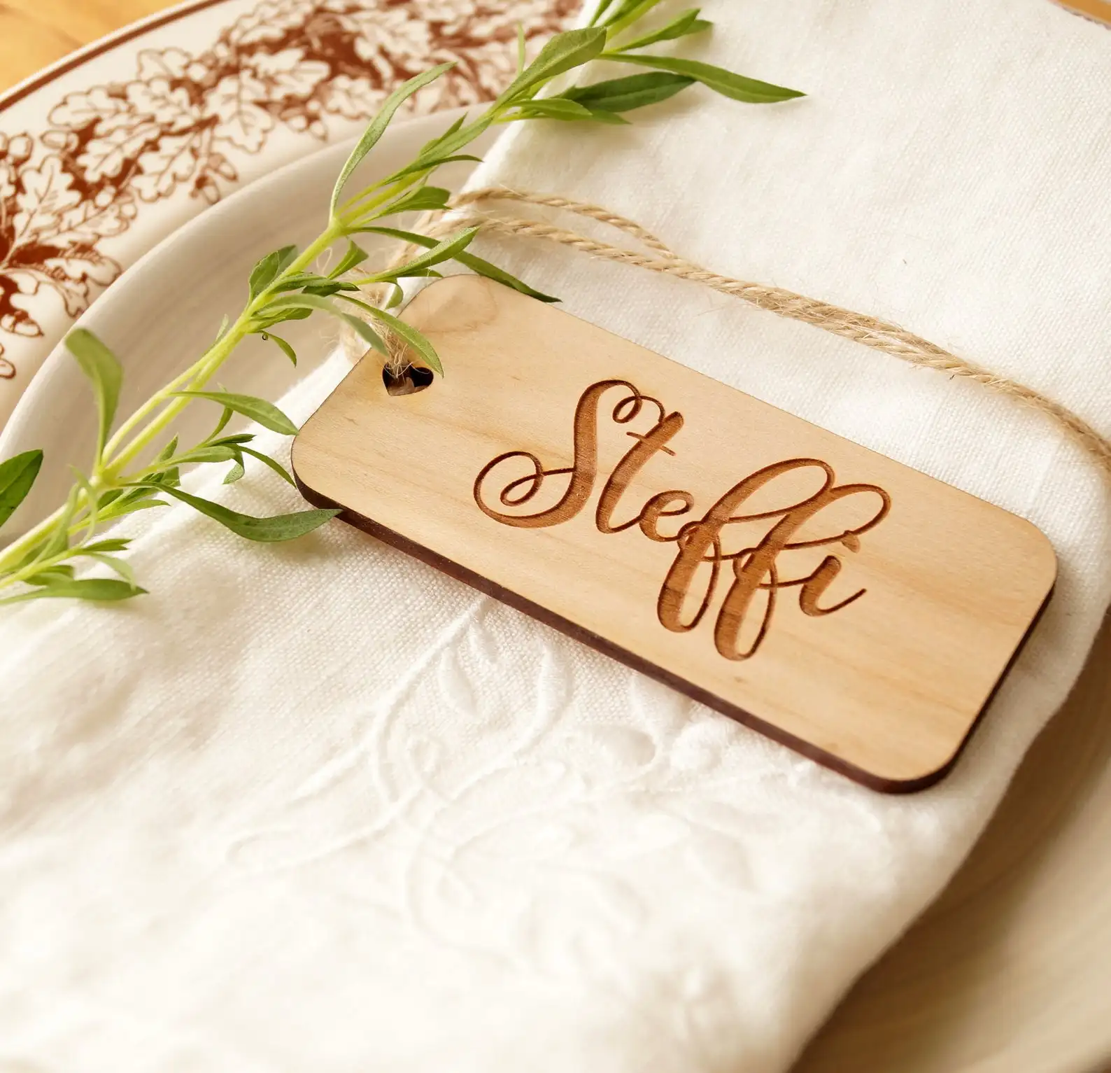 Place Card Holders Place Cards 24pcs Personalized Engraved Guest Place Card / Baby Name Rectangle Tags Wedding / Birthday Party Baptism Gift Bags Favor
