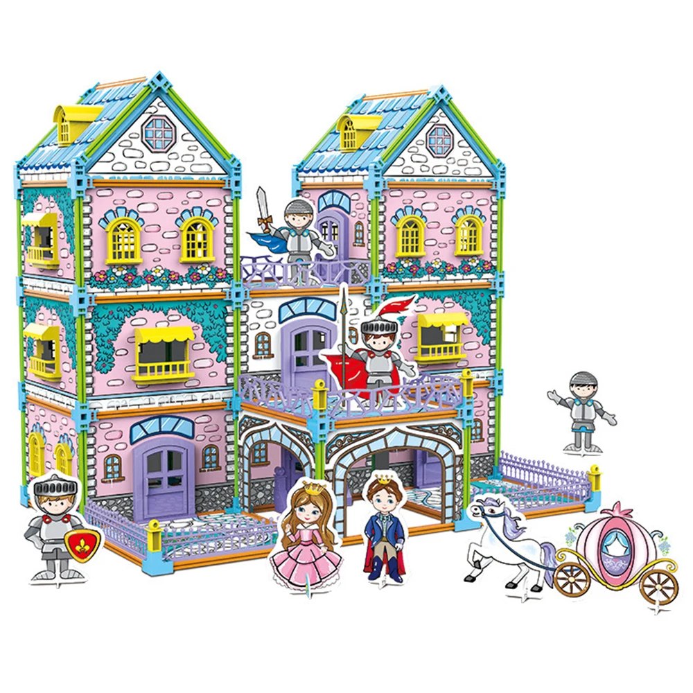 

DIY House Building Blocks City Architecture Model Graffiti Painting Educational Toys Christmas Gift for Children Dropshipping