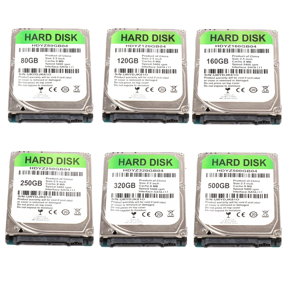 Жесткий диск 2 5 дюйма SATA III 5400 RPM с внутренним HDD 80 ГБ 120 160 Гб 250 320 500 для ноутбуков и