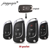Jingyuqin 10X Modified Flip REMOTE Key กรณี SHELL สำหรับ Chevrolet Cruze Epica Lova Camaro Impala Aveo MALIBU พับ Key FOB กรณี