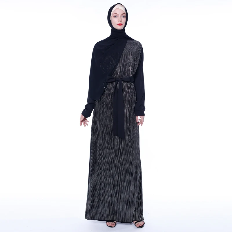 Плиссированные абайя, арабское мусульманский хиджаб платье Jurken женское Qatar Vestidos Kaftan Дубай турецкие мусульманские платья Tesettur Elbise Caftan