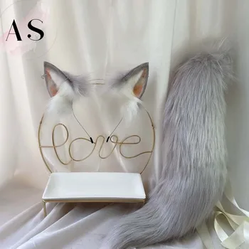 

New Hand-Made Gray Wolf Simulation Kc Simulation Beast Ear Beast Tail Wolf Ear Cat Ear Fox Ear Cosplay