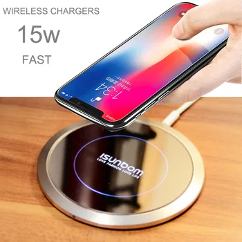 

15W Fast Wireless Charger For Samsung Galaxy S10 S20 S9 Note 10 9 USB Qi Charging Pad Phone Charger Adapter