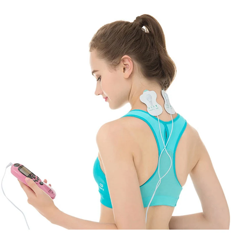 4 pcs pad TENS unit electric massager device EMS  acupuncture magnet therapy machine neck pain relief tool body slimming trainer