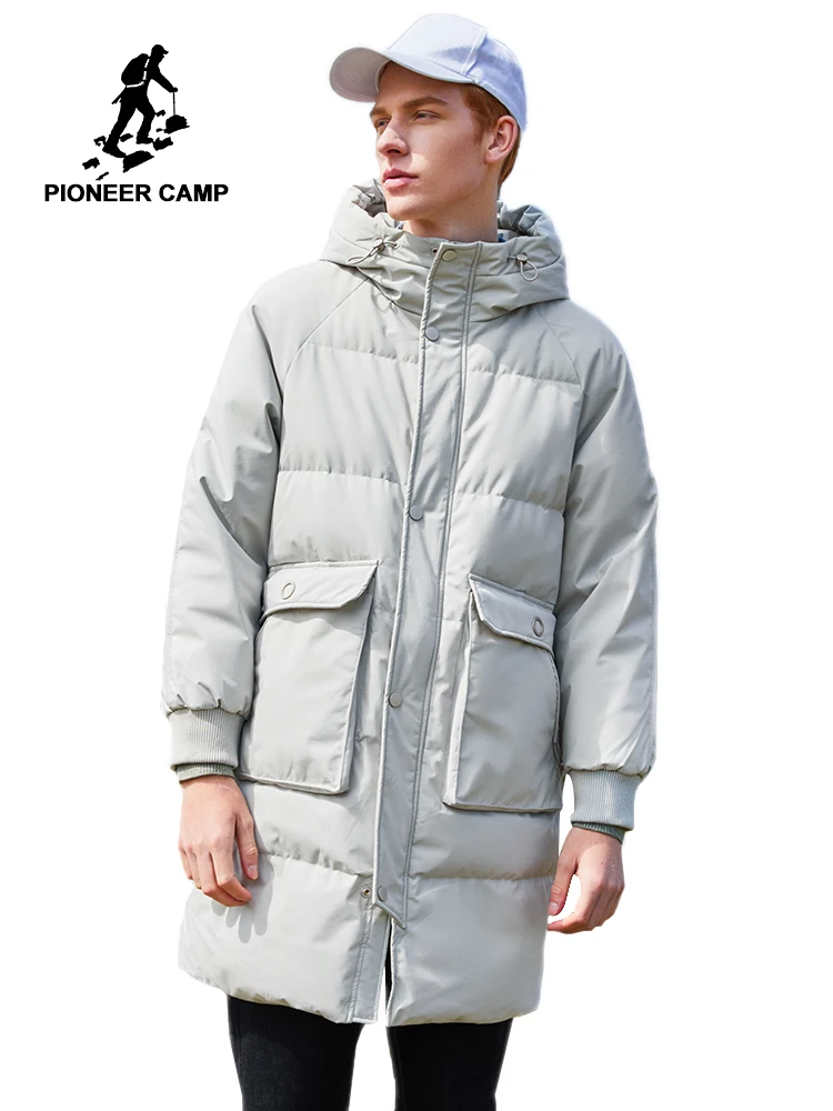 Pioneer Kamp Mode Mannen Lange Donsjack Multicolor Effen Blauw Kaki Winter Warm Zakken Heren Jas 2019AYR901514 Pioneer Kamp Mode Mannen Lange Donsjack Multicolor Effen Blauw Kaki Winter Warm Zakken Heren Jas 2019AYR901514