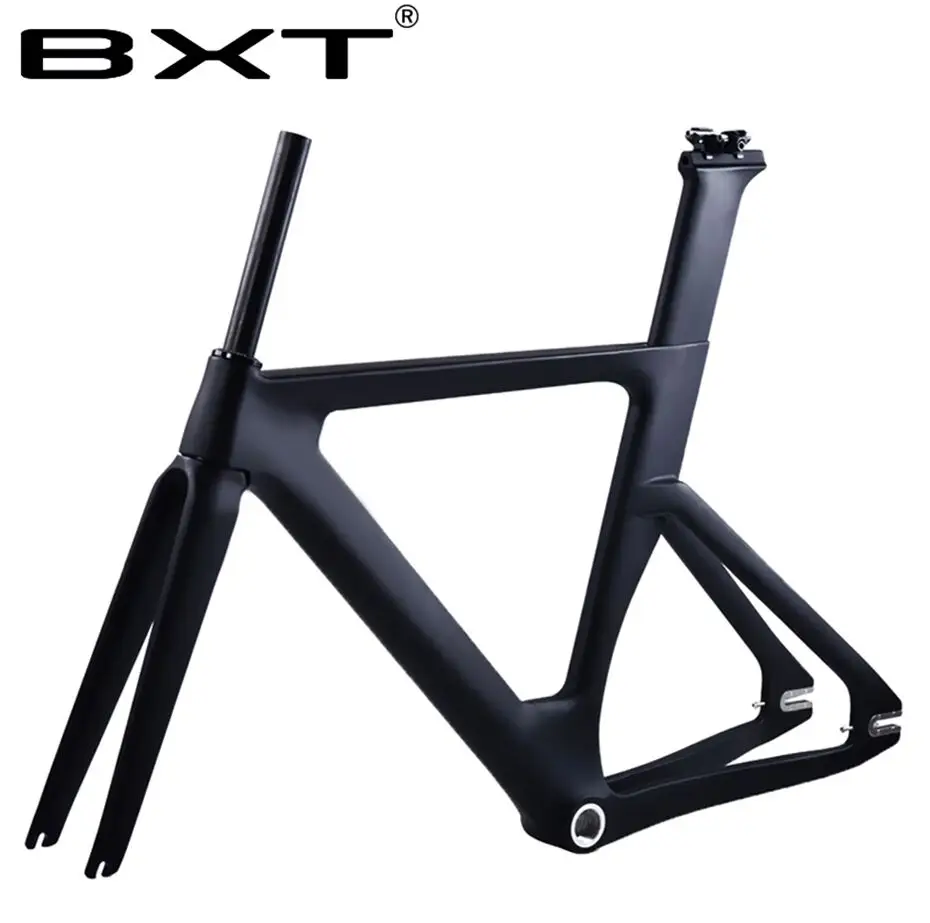 Best NEW Freeshipping BXT full carbon track frame road frames fixed gear bike frameset fork seat post carbon bicycle frame track bike 4