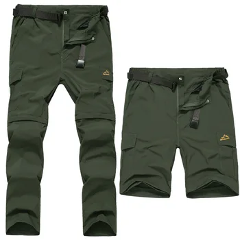 

Men's Summer Removable Quick Dry Stretch Pants Detachable Breathable Waterproof Long Trousers Men Military Tactical Cargo Pants