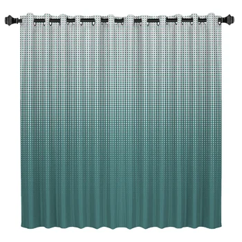 

Green Progressive Wave Point Room Curtains Large Window Living Room Curtain Rod Curtains Bathroom Blackout Kitchen Drapes Indoor