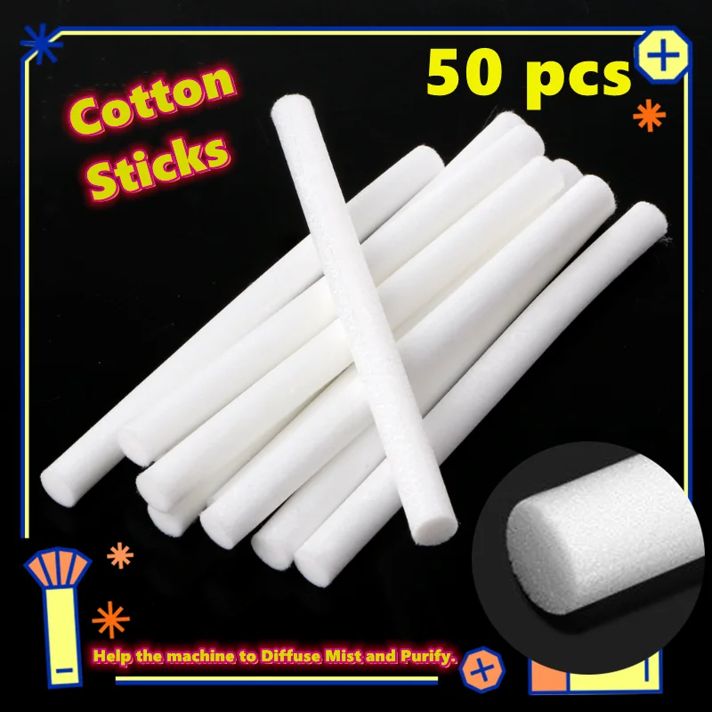 50 Pcs 7mm/8mm Humidifier Filter Cotton Swab Core USB Air Ultrasonic