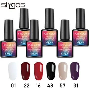 

SLYGOS Gel Nail Polish 6PCS/Set Hybrid Varnishes Semi Permanent UV Led Black White Red For Nails Art Manicure Kit Gel Polish Set
