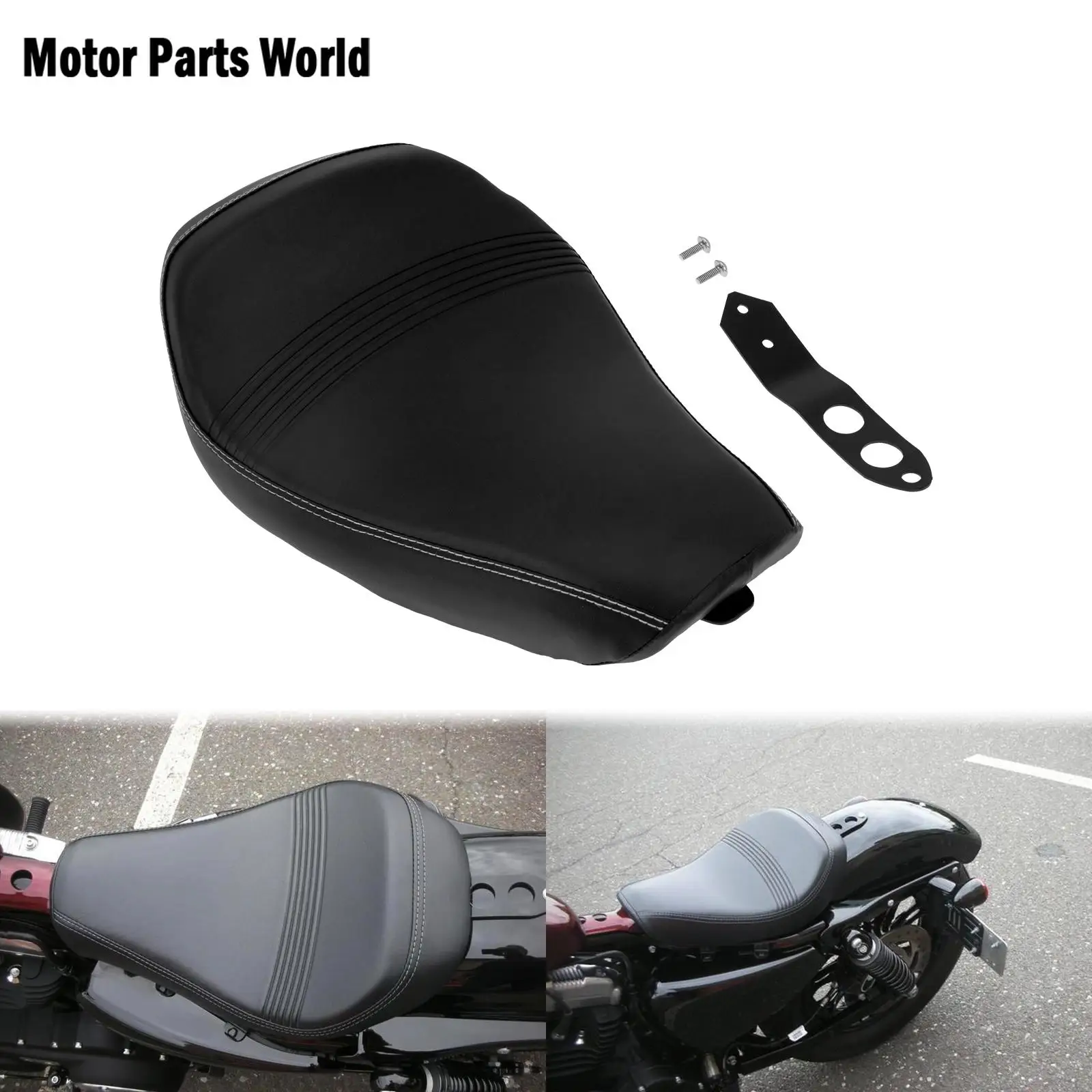 

Motorcycle Black Front Driver Leather Pillow Solo Seat Cushion Pad For Harley Sportster XL 48 1200X 72 1200V 2016-2018 2019 2020