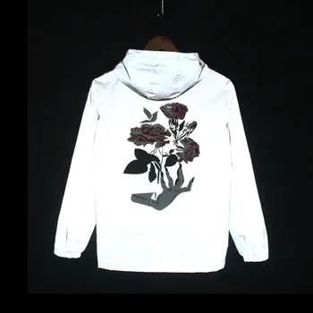 

JAYCOSIN Reflective Jacket for Men/women Harajuku Windbreaker Jackets Hooded Streetwear Coat Couple hip hop street jacket 927