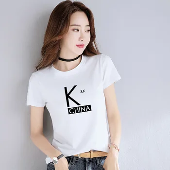 

T Shirt Women Clothes 2019 Fashion blue Tee Black Top Fashion Cotton Ladies Tee Shirt