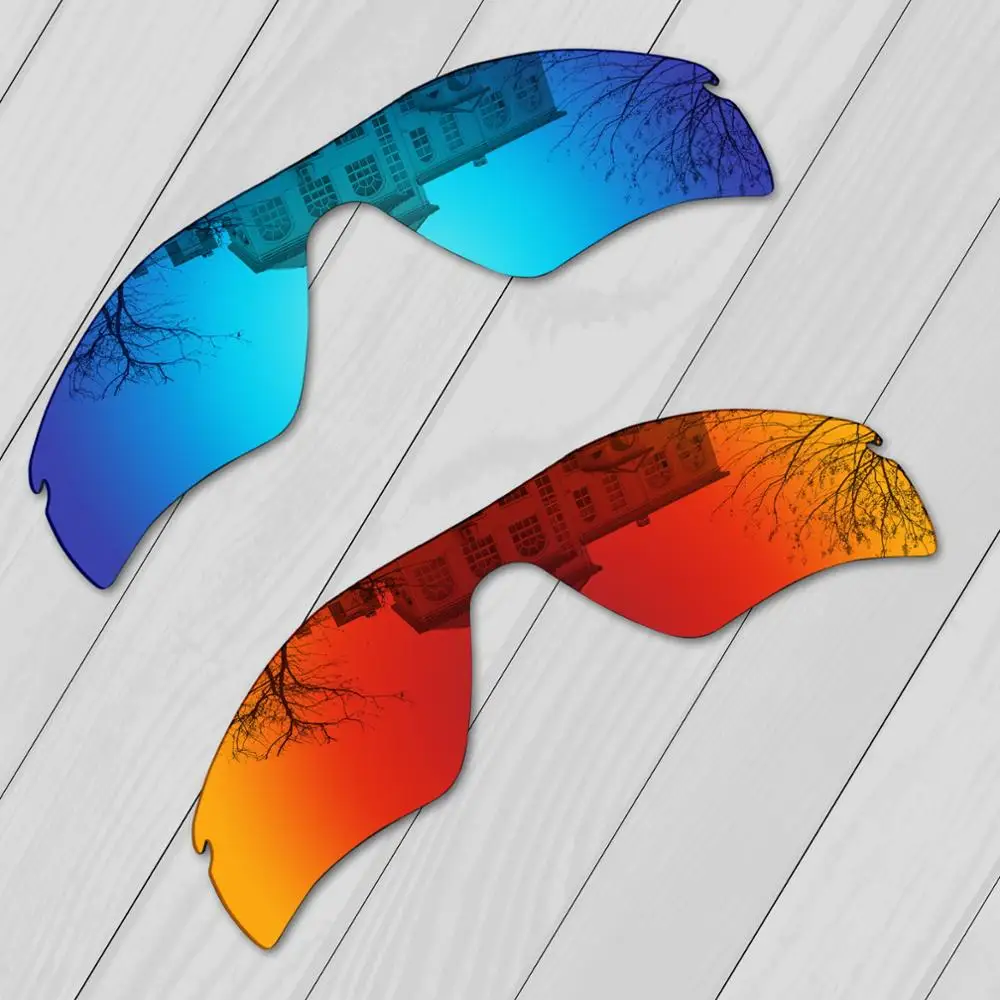 

E.O.S 2 Pieces Ice blue & Fire Red Mirror Polarized Replacement Lenses for Oakley Radar Path Sunglasses