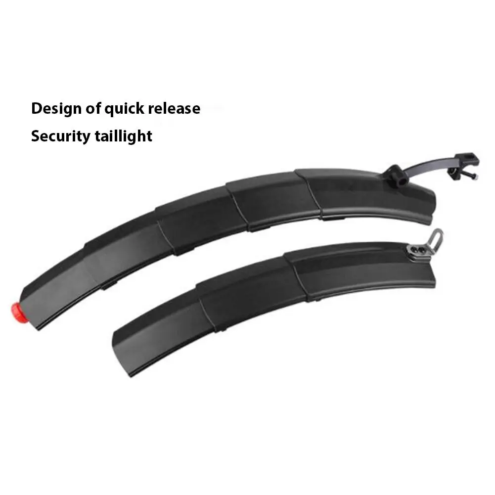 2pcs Mountain Bike Cycling Front Rear LED Mudguard Set Folding Bike Fender Taillight