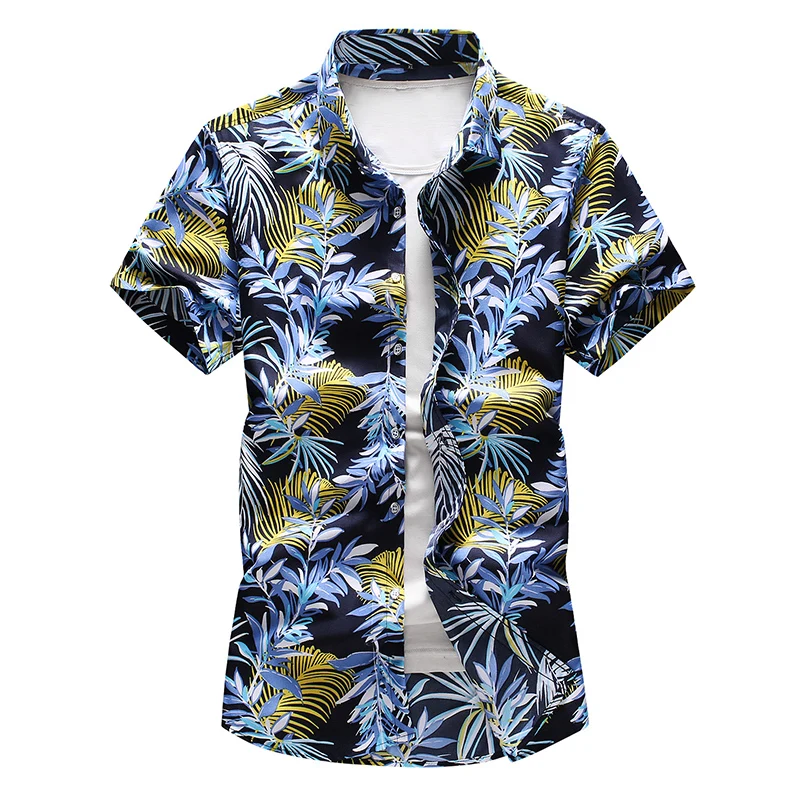 

Turn-Down Collar Men Clothing Pубашка Print Short Sleeve Shirt Summer New Top Quality Soft Comfortable Slim Fit Camisa Masculina