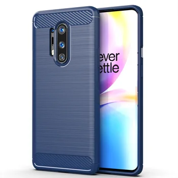 

50pcs/lot For OnePlus 8 Pro Shockproof Rugged Brushed Soft TPU Armor Carbon Fiber Case For OnePlus 8 Pro