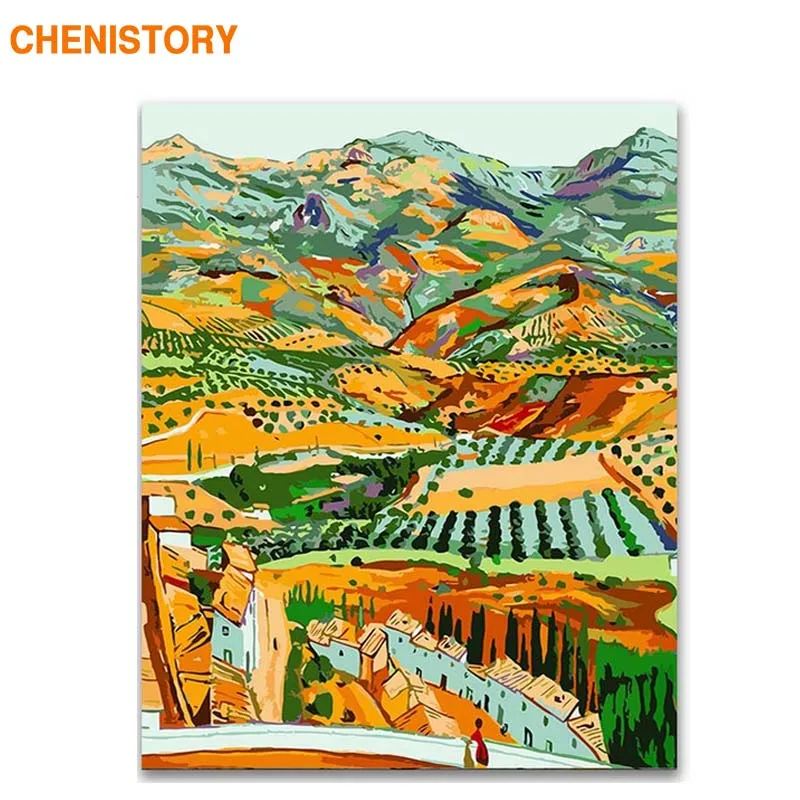 

CHENISTORY Frame Famous Picture DIY Painting By Numbers Landscape Coloring By Numbers Modern Wall Art Canvas Painting Home Decor