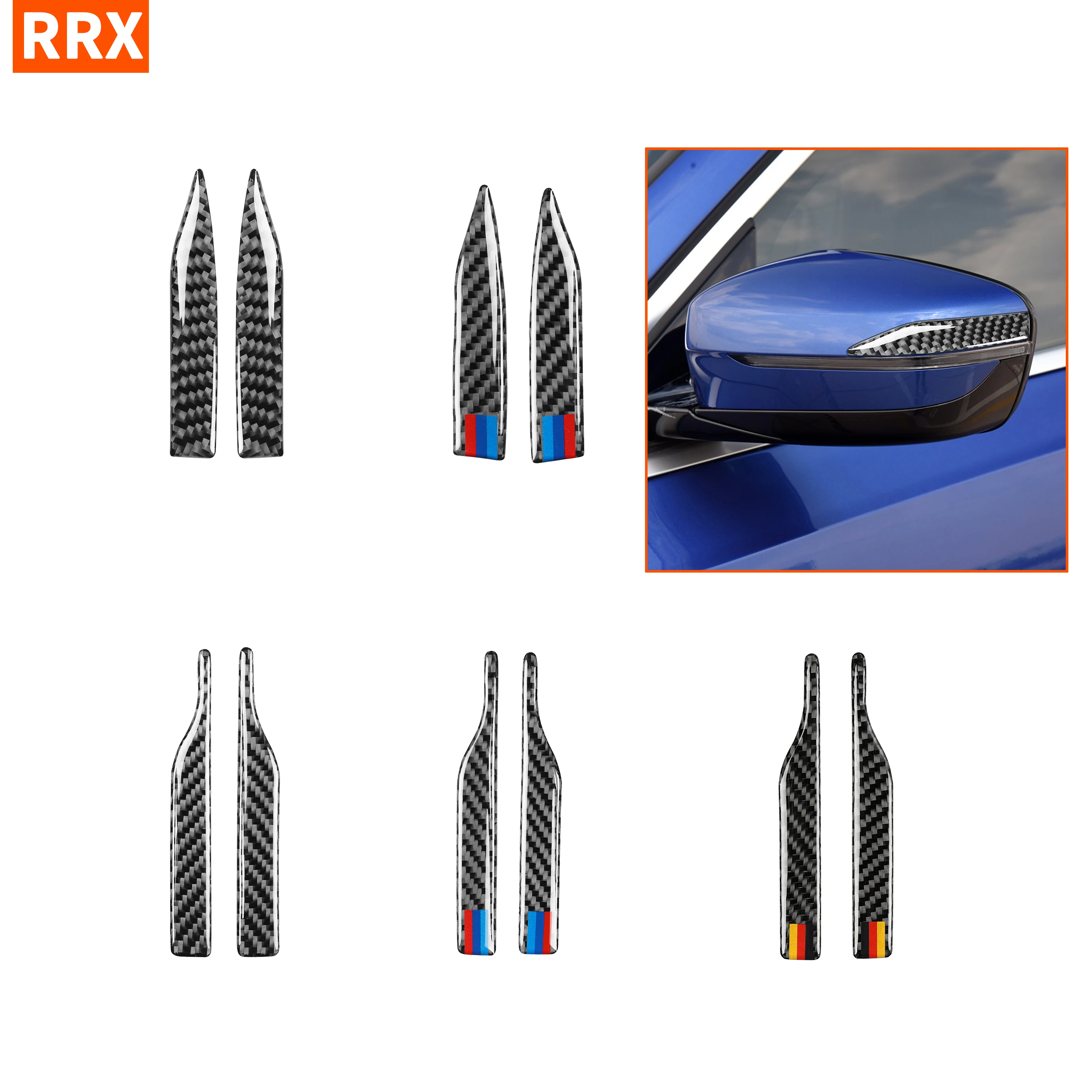 For BMW 1 2 3 gt 4 5 7 series x3 x4 x5 x6 e90 f30 Carbon Fiber Rearview Mirror Trim Stripe Scratch Sticker Tuning Car Accessorie |