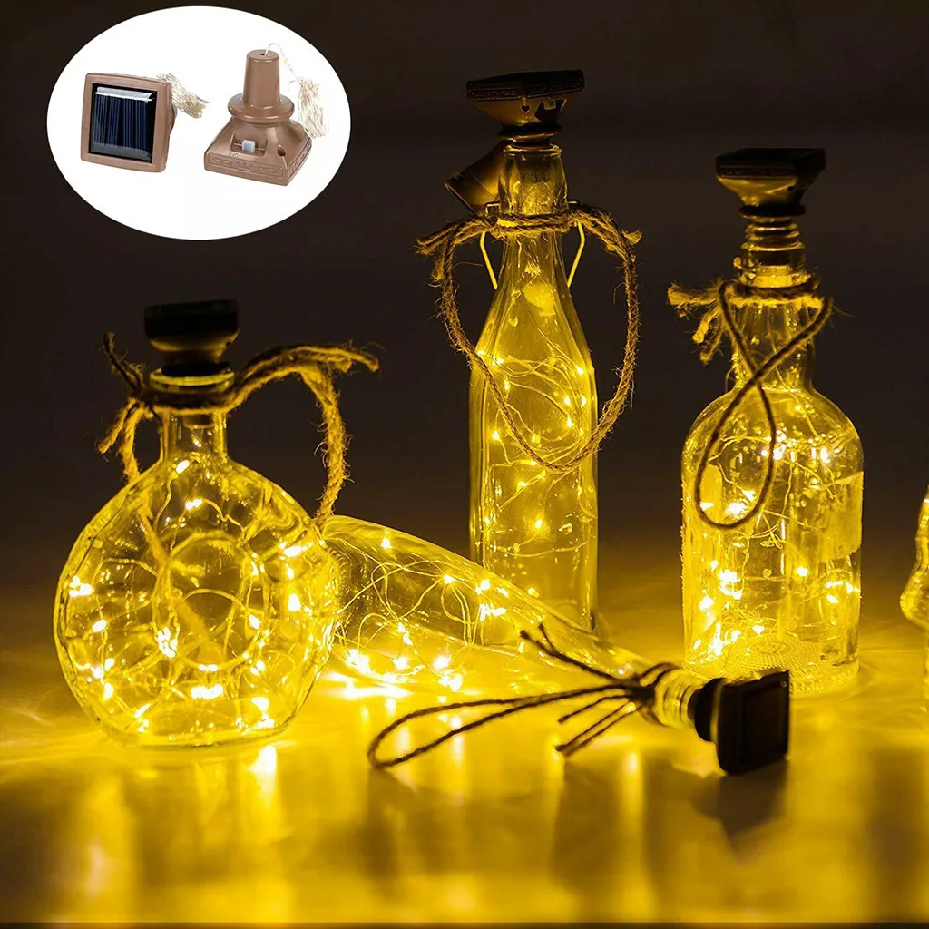 New Arrivals 2Pcs Solar Energy Cork Shaped LED Light Starry Light Wine Bottle Lamp Decor Best Selling Dropshipping