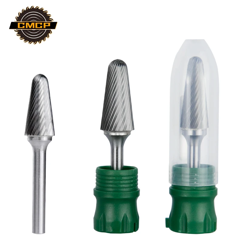 

CMCP Single Cut Rotary File 6mm Shank Type L Tungsten Carbide Burr CNC Engraving Bit Woodworking Milling Cutters