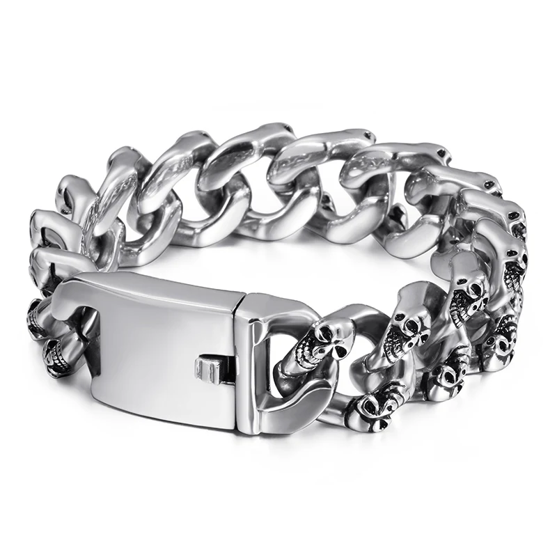 Тяжелая нержавеющая сталь мужская каркасная цепь браслеты индивидуальность мужчины и женщины тренд панк готический рок аксессуары ювелирные изделия