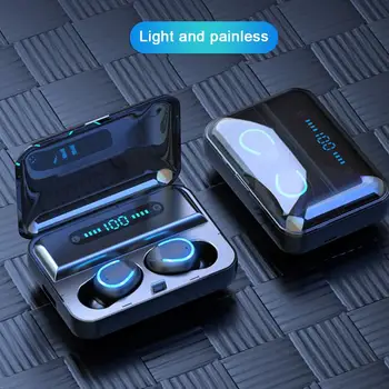 

Binaural Wireless Headphones TWS Bluetooth In-ear Stereo Earphones Power Display Handsfree with 2000mAh Charging Case