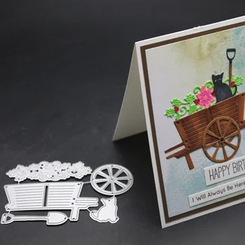 

Trolley Flower Christmas Metal Cutting Dies Cat Stencil Shovel Die Cut Scrapbooking Embossing Stamps And Dies 2019 New Craft