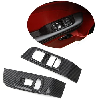 

LHD!!!! Car Inner Accessories Window Switch Control Panel Cover Trim ABS Carbon Style 2PCS For Dodge Challenger 2015-2019