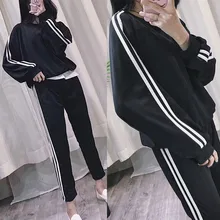 Осенне-зимний тренировочный костюм из двух частей, женские спортивные костюмы для бега, лоскутные комплекты для бега с капюшоном, спортивные штаны# D