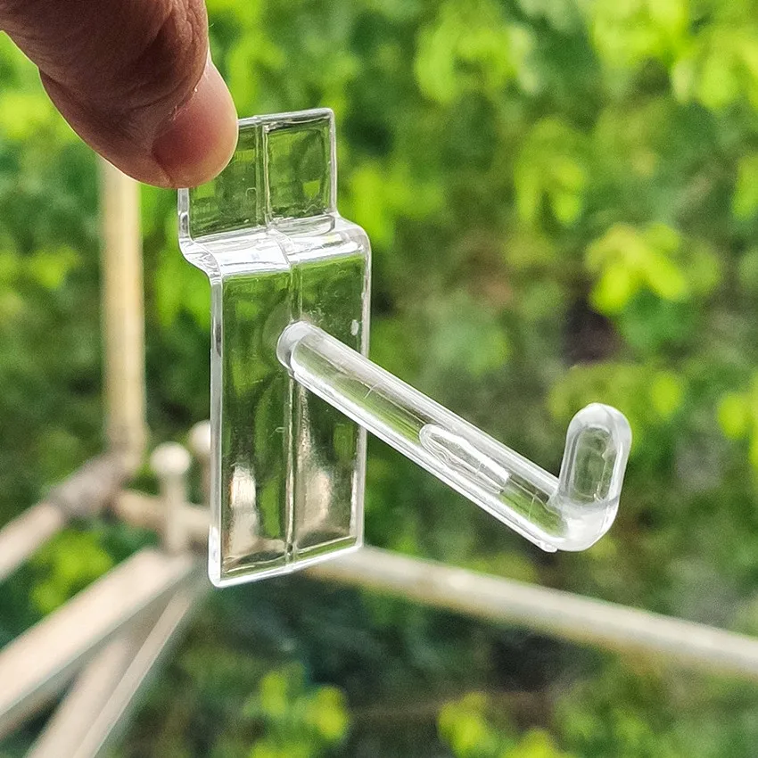 Shelf Label Holder Plastic Merchandise Hanging Hanger Display Hooks Trough Slot Plate Board Commodity Promotion Store Rack Shelf 100pcs