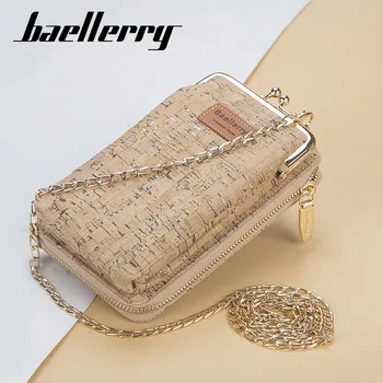 

Baellerry Women's Wallet Handbag Purse Lady Phone Bag Long Wristlet Wallets Clutch Messenger Wood Shoulder Straps Bag Carteras