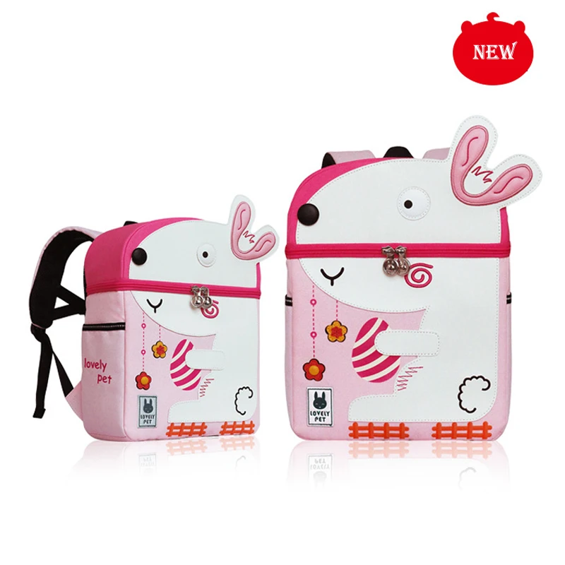 Детский рюкзак с изображением единорога; милый рюкзак с 3D рисунком динозавра; Ортопедическая школьная сумка для детского сада; детская сумка для мальчиков и девочек; Mochila - Цвет: 2-small-rabbit