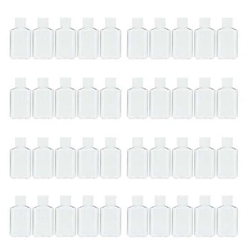 

40 PCS 2 Oz 60 Ml Clear Refillable Flip Top PET Plastic Travel Bottle Container