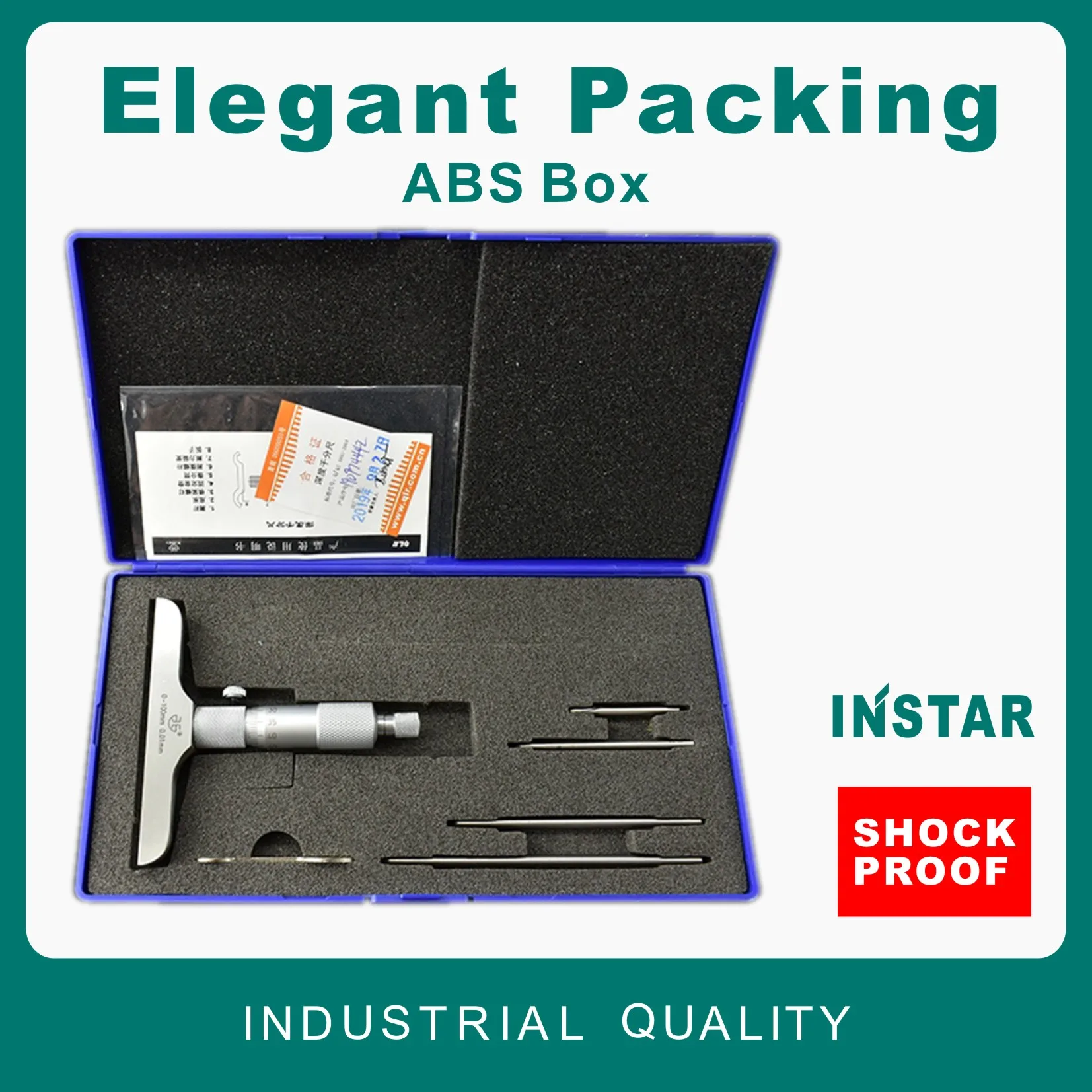 instar micrometro de aco inoxidavel profundidade 0 100mm 001mm 05