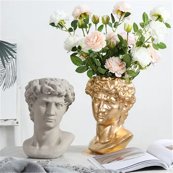 

Michelangelo Buonarroti David Head Portraits Cement Flowerpot Creative Coffee Shop Flower Arrangement Vase Ornaments X2519