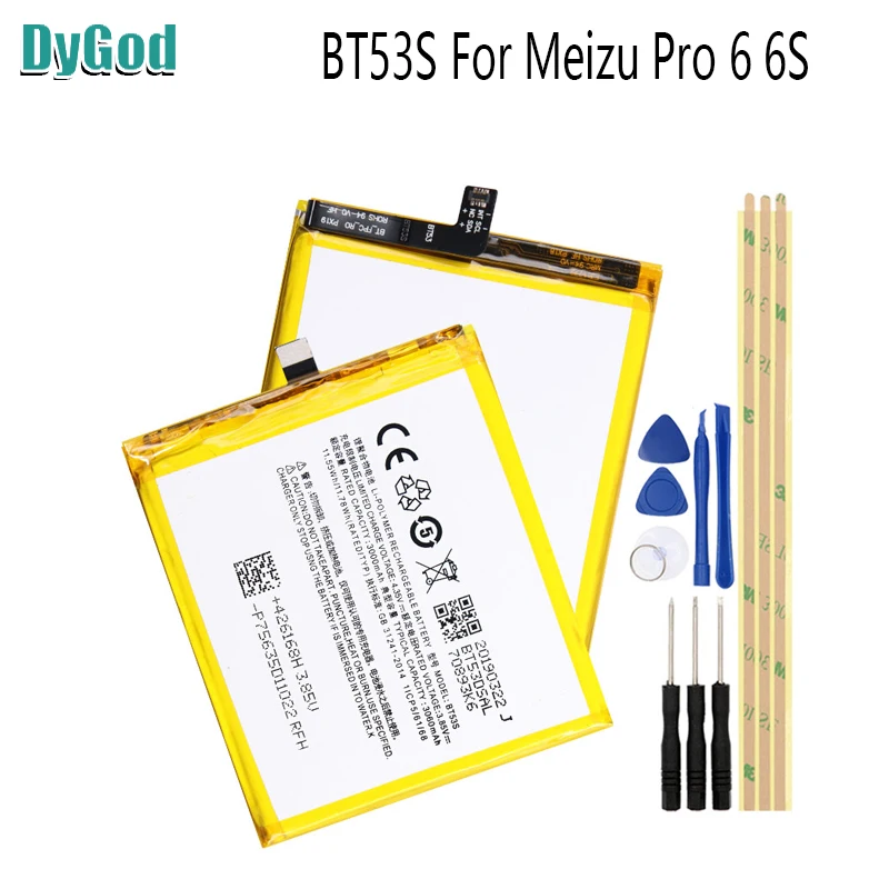 

DyGod 3060mAh For Meizu Pro 6s BT53S Battery Extreme Replacement Battery For For Meizu Pro 6 Battery Cell hone Batteries