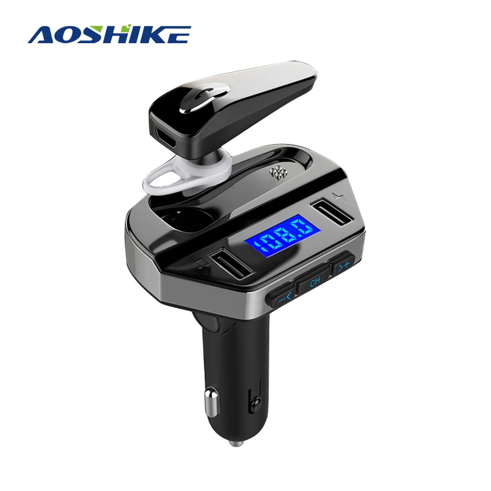 AOSHIKE V6 MP3 плеер fm-передатчик 3.1A Быстрый двойной зарядное устройство USB Bluetooth стерео Hands Free автомобильный комплект с u-диском ЖК-дисплей