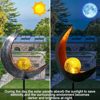 

SolarLed Moon Light Retro Iron Garden Lawn Light Outdoor Lighting Garden Decorative Landscape U1X4