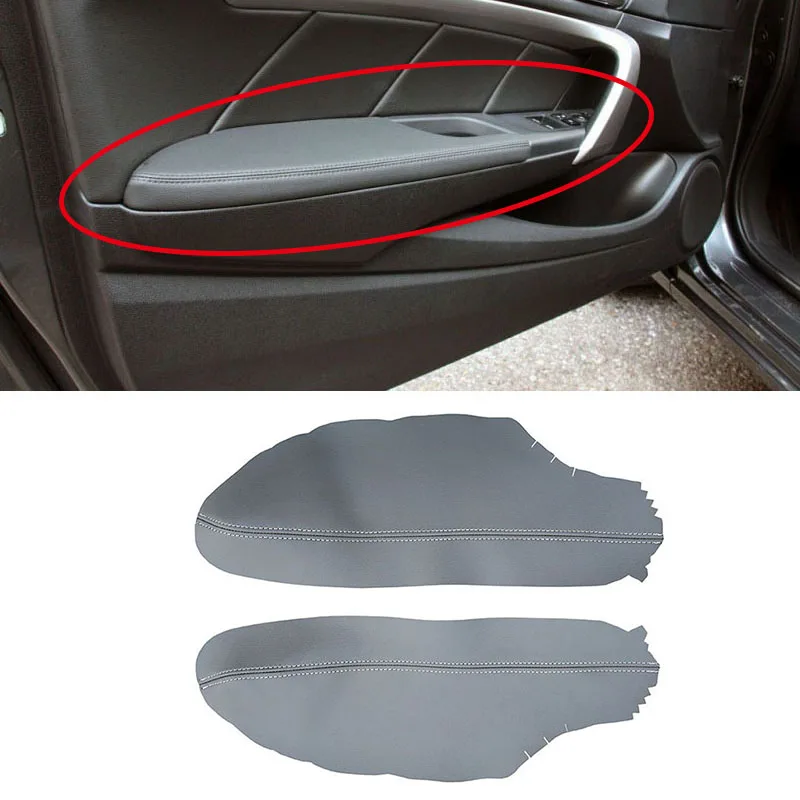 2*Black Leather Front Door Panels Armrest Cover For Honda ACCORD Coupe 2008-2012 Brand New And High Quality