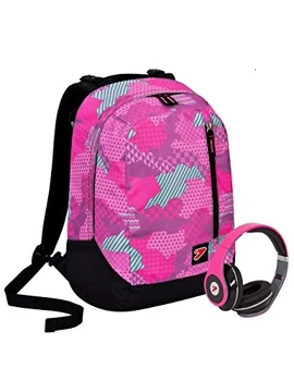 

Zaino SEVEN THE DOUBLE - CAMOUFLAGE - Rosa Viola Azzurro - cuffie stereo con grafica abbinata incluse! 2 zaini in 1 REVERSIBILE