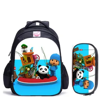 

16 Inch POCOYO Elly Pato Loula Children School Bags Orthopedic Backpack Kids School Boys Girls Mochila Infantil Catoon Bags